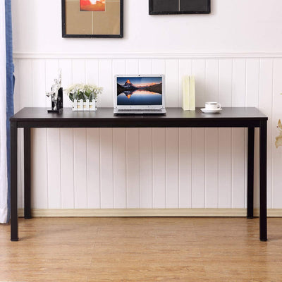 AUXLEY Computer Desk Modern Simple Office Writing Desk for Home Office, Double Deck Wood and Metal Office Table (60'', Black)