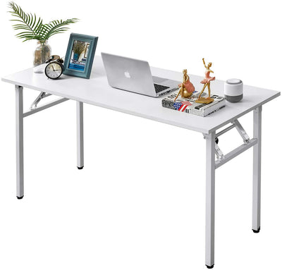 AUXLEY 47“ White Folding Computer Desk with white Leg