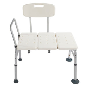 3 Blow Molding Plates Aluminium Alloy Elderly Bath Chair White