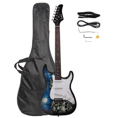 Blue GST-E Electric Guitar with Shoulder Strap