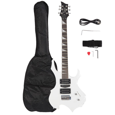 White HSH Pickup Shaped Electric Guitar