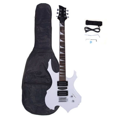 White Flame Shaped Electric Guitar