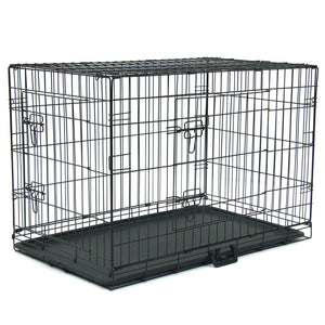 36" Pet Kennel Cat Dog Folding Steel Crate Animal Playpen