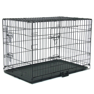 36" Pet Kennel Cat Dog Folding Steel Crate Animal Playpen