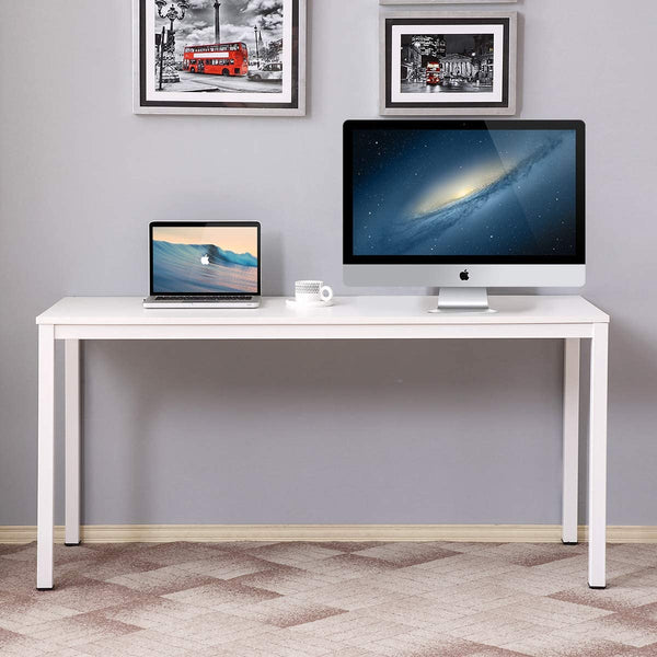 AUXLEY Computer Desk for Home Study, Waterproof and Anti-Scratch Doubl ...
