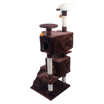 M9C 52" Sisal Hemp Cat Tree Brown