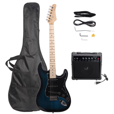 Black Stylish Electric Guitar with Black Pickguard