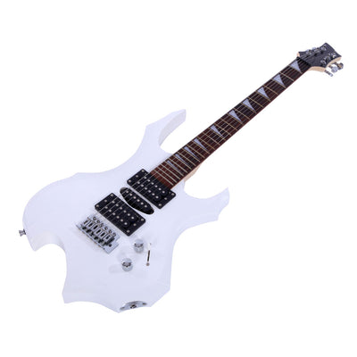White Flame Shaped Electric Guitar