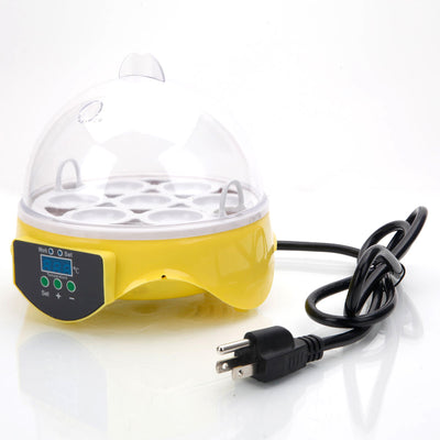 Yellow 7-Egg Mini Practical Poultry Electric Incubator