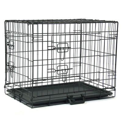 24" Pet Kennel Cat Dog Folding Steel Crate Animal Playpen