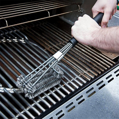 14 "932 ° F Barbecue Gloves And 18" 3-Wire Barbecue Brush Set, Grill Set Bbq Tools Bbq Accessories ( Do not sell on Amazon)