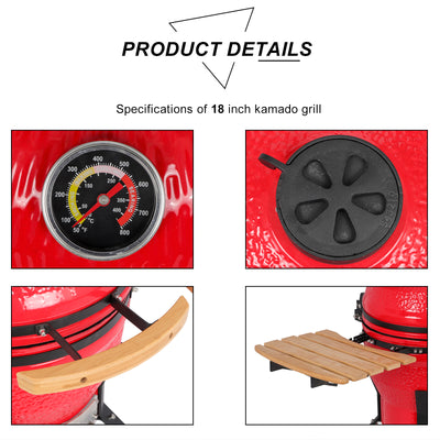 18 inch Steel Charcoal Grill Red