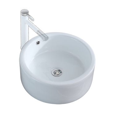 Bathroom Above Counter Round Style Ceramic Vessel Vanity Sink Art Basin