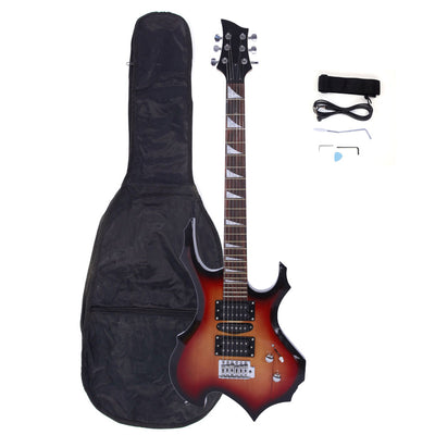 Sunset Color Flame Shaped Electric Guitar