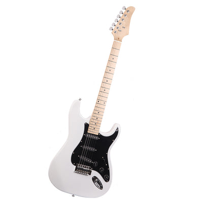 White Stylish Electric Guitar with Black Pickguard