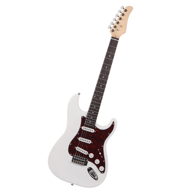 White & Red Stylish Pearl-shaped Pickguard Electric Guitar
