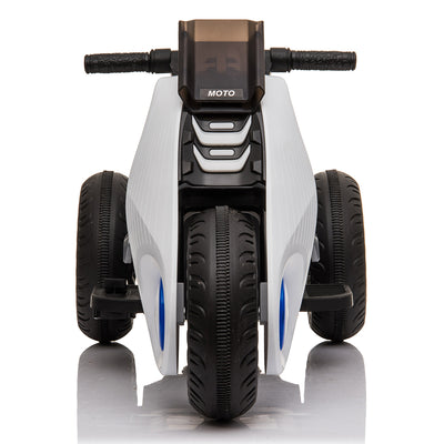 Children's Electric Motorcycle 3 Wheels Double Drive White