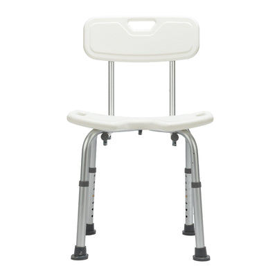Hygienic Shower Seat , Adjustable Bath Seat, Slip Resistant Shower Chair With Removable Back Rest White