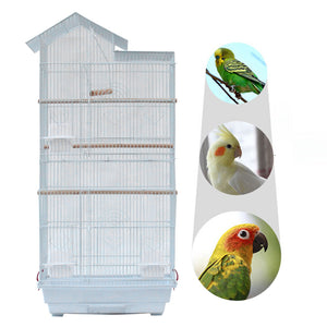 39" Bird Parrot Cage Canary Parakeet Cockatiel LoveBird Finch Bird Cage with Wood Perches & Food Cups