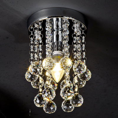 SEFINN FOUR Mini Flush Mount Crystal Chandelier Light for Kitchen Bathroom Dining Room