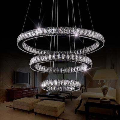 Oval LED Flush Mount Crystal Ceiling Chandeliers