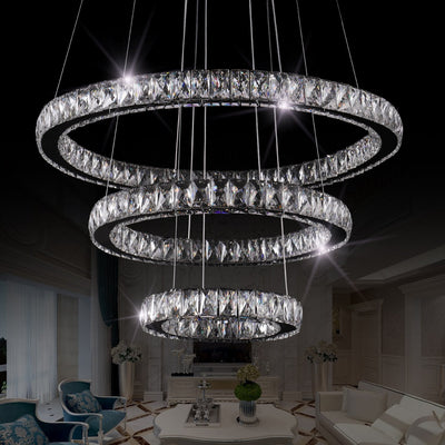 Oval LED Flush Mount Crystal Ceiling Chandeliers