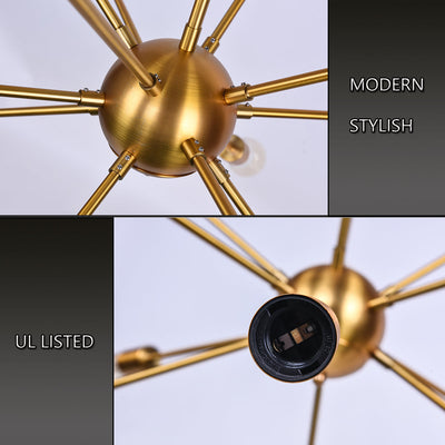 SEFINN FOUR Sputnik 12-Lights Modern Flush Mount Pendant Light Fixture Ceiling Lighting for Living Room Dining Room Bed Room Kitchen Island