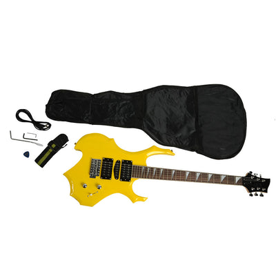 Yellow Flame Shaped Electric Guitar