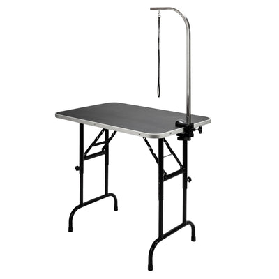 35" Highly adjustable foldable Pet Grooming Table with Adjustable Arm Black