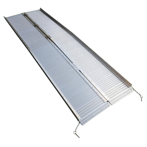 8 Ft Home Corridor Aluminum Alloy Folding Ramp Silver