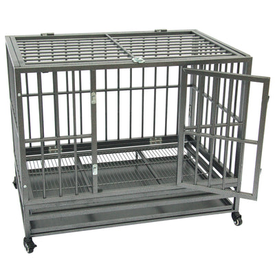 42" Heavy Duty Dog Cage Crate Kennel Metal Pet Playpen