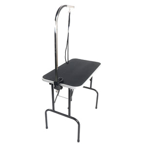 32" Foldable Pet Grooming Table with Adjustable Arm Black