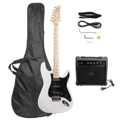 White Stylish Electric Guitar with Black Pickguard