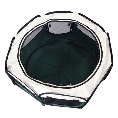 36" Portable Foldable 600D Oxford Cloth & Mesh Pet Playpen Fence with Eight Panels Green