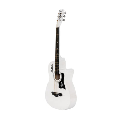 White Basswood Guitar with LCD Tuner