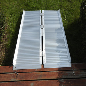 4 Ft Home Corridor Aluminum Alloy Folding Ramp Silver