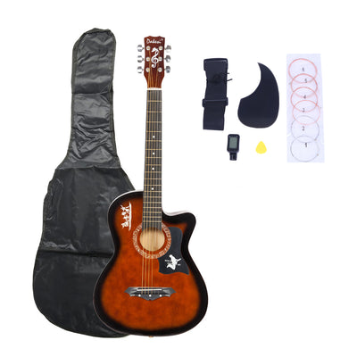 DK-38C Coffee Basswood Guitar with LCD Tuner