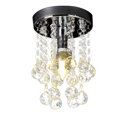 SEFINN FOUR Mini Flush Mount Crystal Chandelier Light for Kitchen Bathroom Dining Room