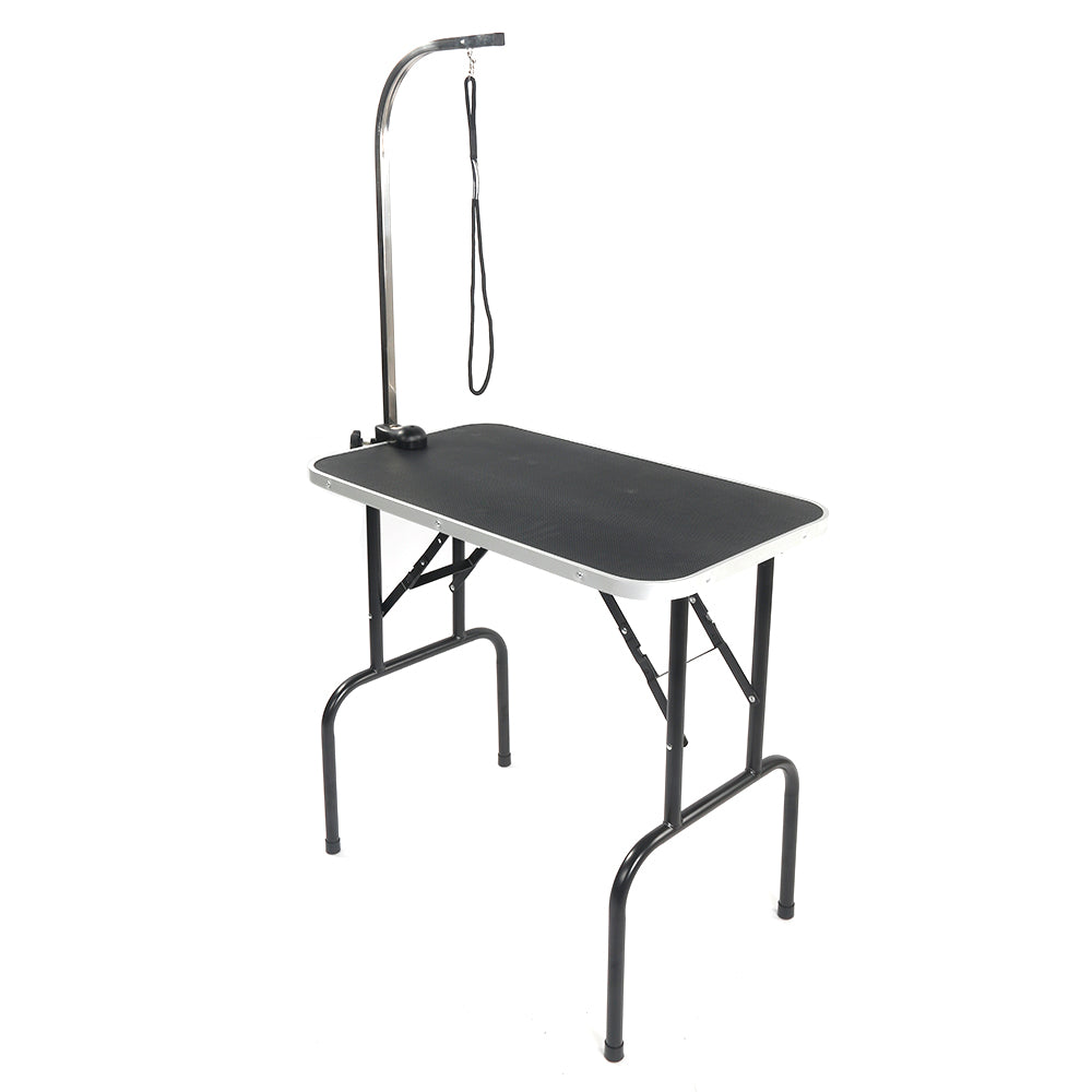 32" Foldable Pet Grooming Table with Adjustable Arm Black