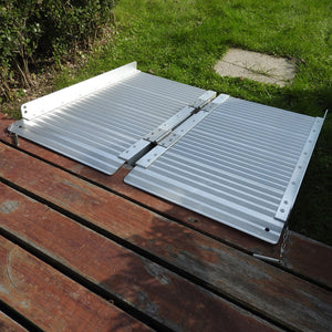 2 Ft Home Corridor Aluminum Alloy Folding Ramp Silver