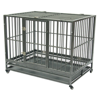 42" Heavy Duty Dog Cage Crate Kennel Metal Pet Playpen