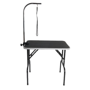 32" Foldable Pet Grooming Table with Mesh Tray and Adjustable Arm