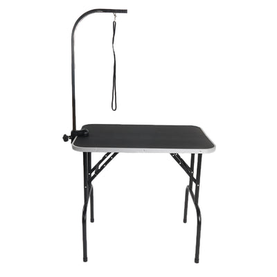32" Foldable Pet Grooming Table with Mesh Tray and Adjustable Arm