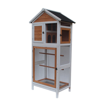 Bird Cage Wooden Cockatiel Parakeet Canary Finch Conure Play House