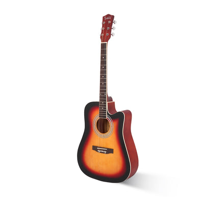 Sunset Color 41-Inch Notch Spruce Panel Matte Edging Folk Guitar