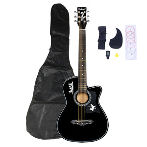 Black DK-38C Basswood Guitar with LCD Tuner