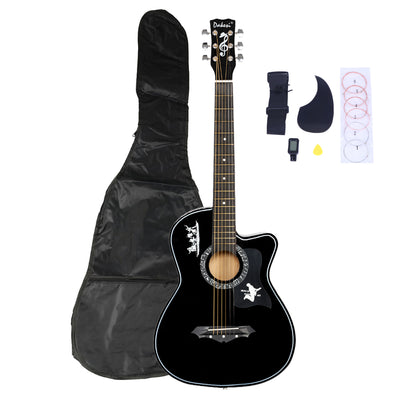 Black DK-38C Basswood Guitar with LCD Tuner