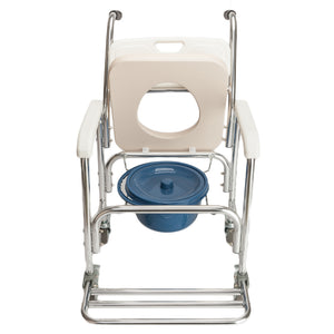4 in 1 Multifunctional Aluminum Elder People Disabled People Pregnant Women Commode Chair Bath Chair White