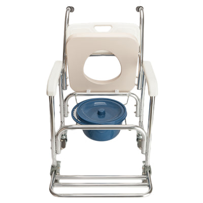 4 in 1 Multifunctional Aluminum Elder People Disabled People Pregnant Women Commode Chair Bath Chair White