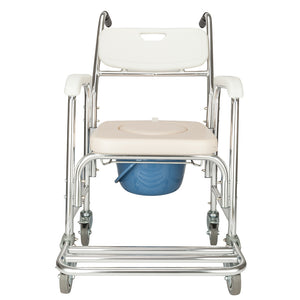 4 in 1 Multifunctional Aluminum Elder People Disabled People Pregnant Women Commode Chair Bath Chair White